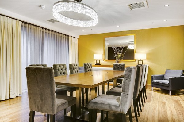 Modern meeting room with sleek design and conference table at Nine Elms luxury apartments