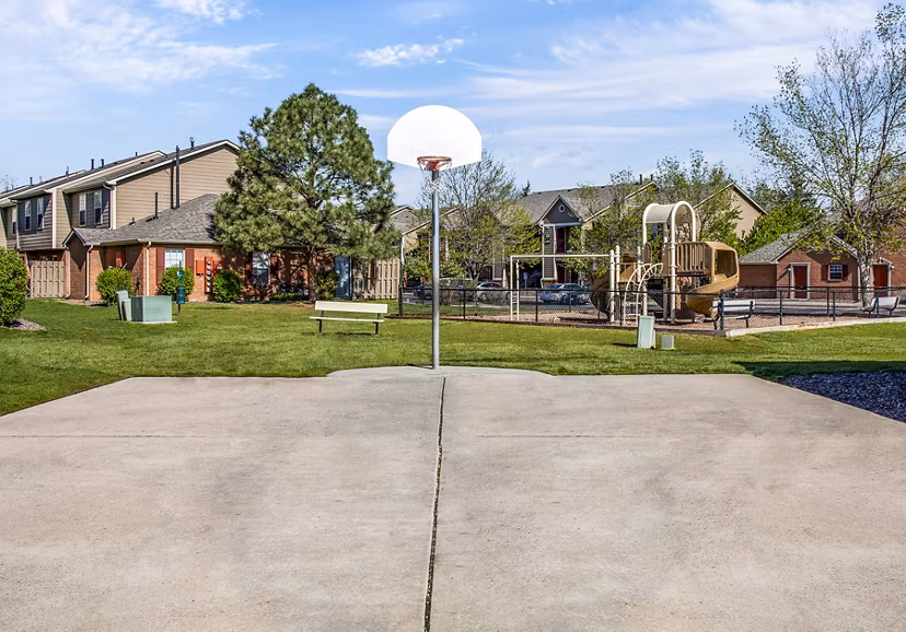 Basketball court at Allison Pointe Apartments offering recreation space and modern sports facilities for residents