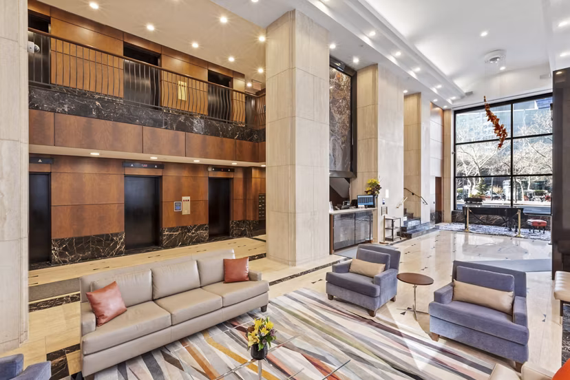 clubhouse at Two Lincoln Square Apartments