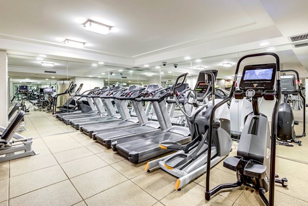 fitness center at Two Lincoln Square Apartments