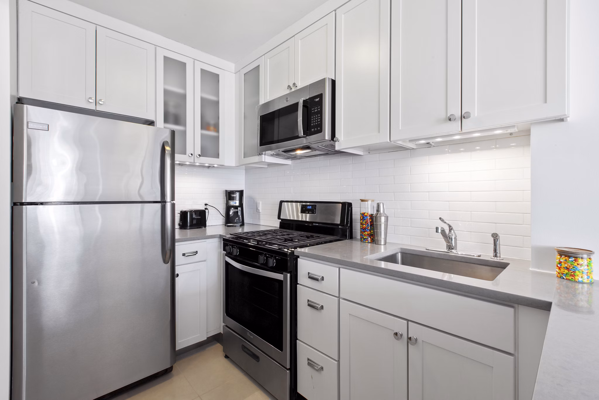kitchen at Two Lincoln Square Apartments