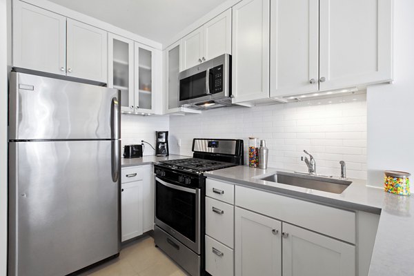 kitchen at Two Lincoln Square Apartments