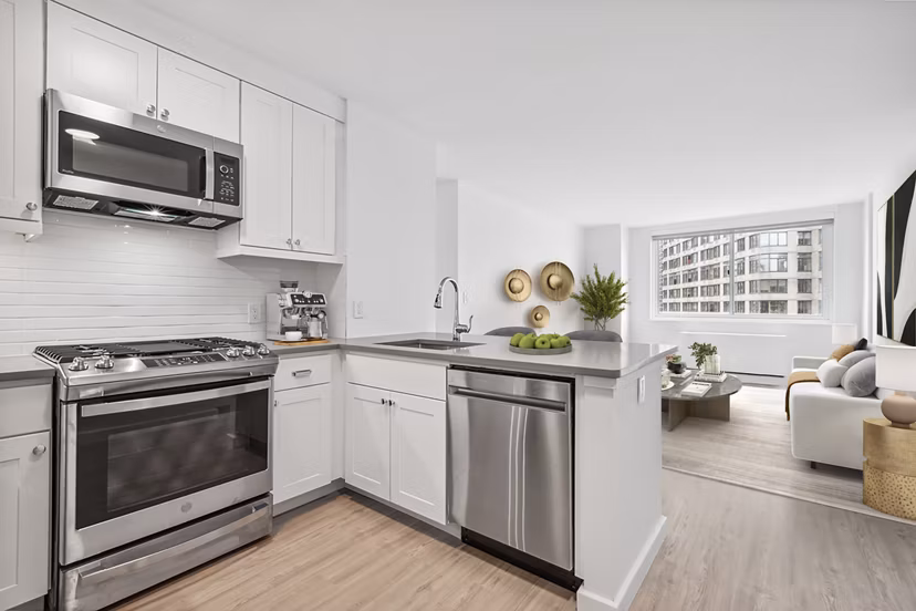 kitchen at Two Lincoln Square Apartments