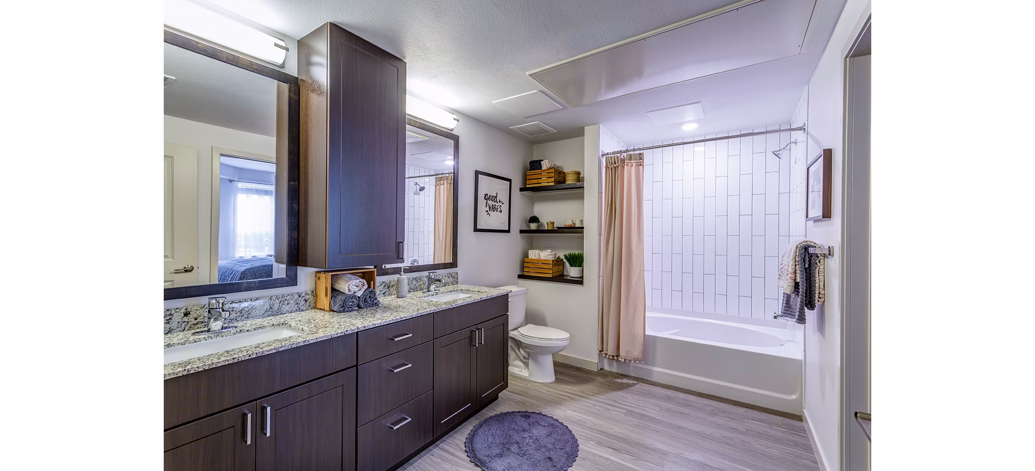 Modern bathroom with sleek fixtures at Venue on 16th Apartments, offering luxury living in a prime location
