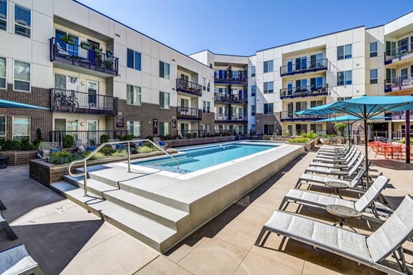 Sparkling pool area at Venue on 16th Apartments, perfect for relaxation and leisure activities