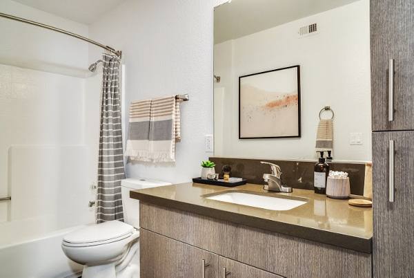 bathroom at Solterra at Civic Center Apartments                                          