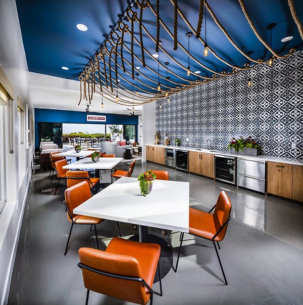 Clubhouse lobby featuring modern design elements at Seacrest Apartment Homes