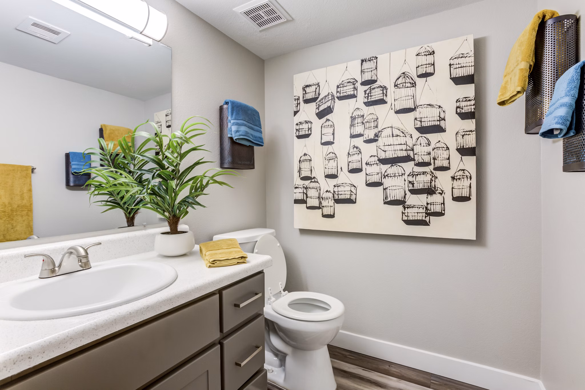Bathroom with modern fixtures at Avana Chandler Apartments, offering luxury living in a serene environment
