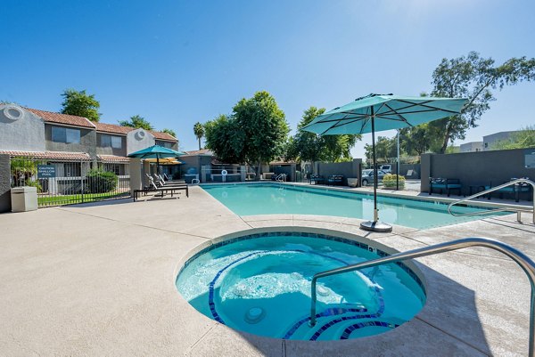 Luxurious hot tub at Avana Chandler Apartments designed for relaxation and comfort