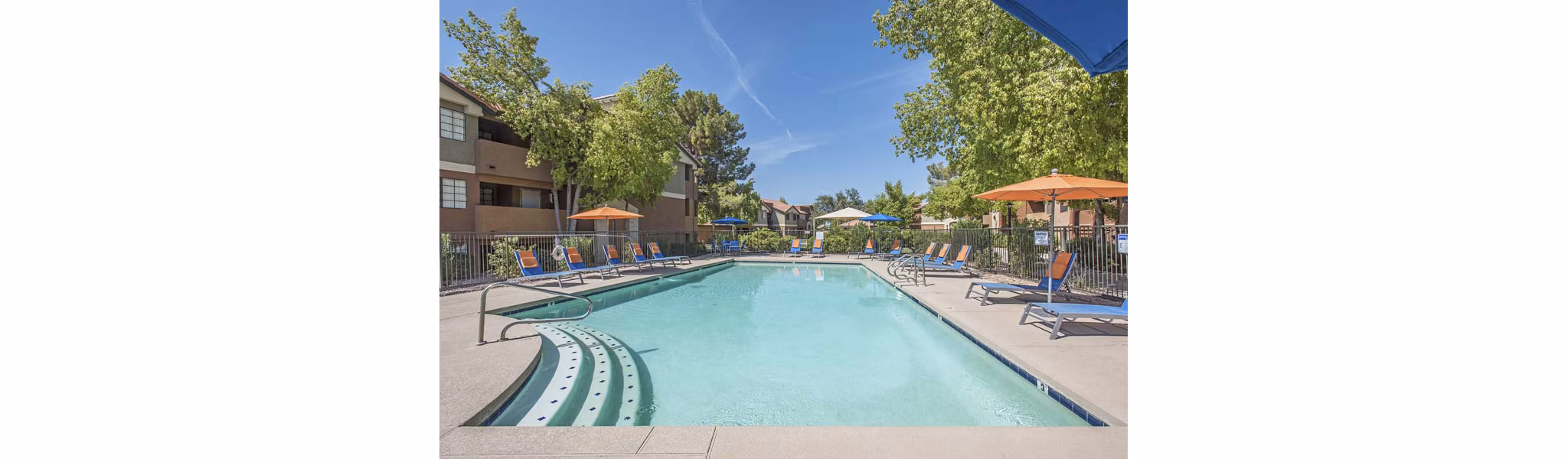 Resort-style pool with cabanas at Avana Gilbert luxury apartments