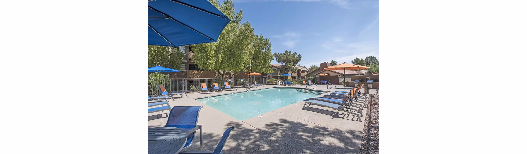 Luxurious poolside view at Avana Gilbert apartments in Greystar community