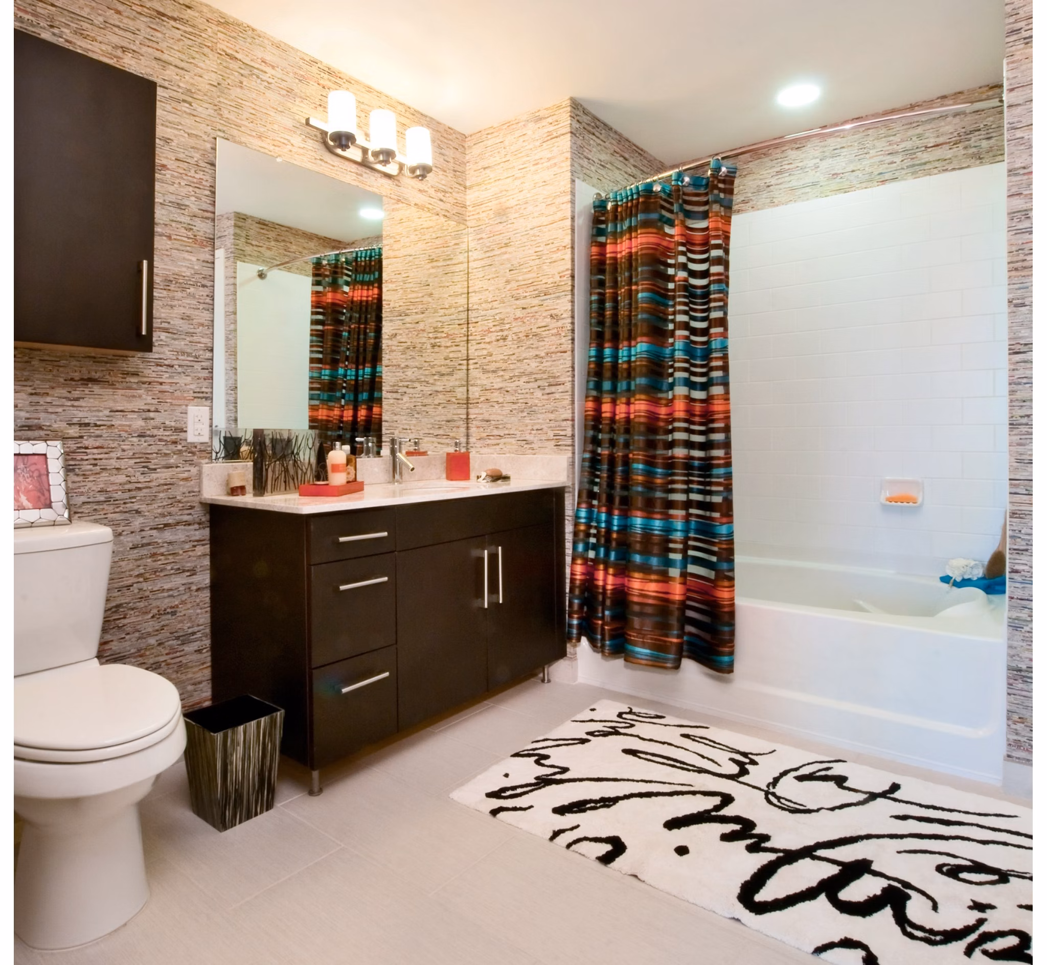 Modern bathroom with sleek fixtures at Estuary Apartments