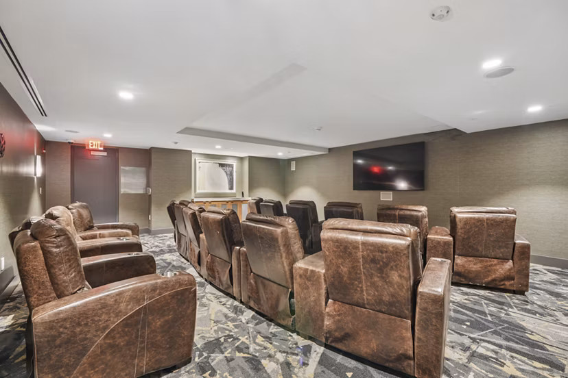 Elegant clubhouse with modern furnishings at Estuary Apartments, offering luxury living experiences for residents