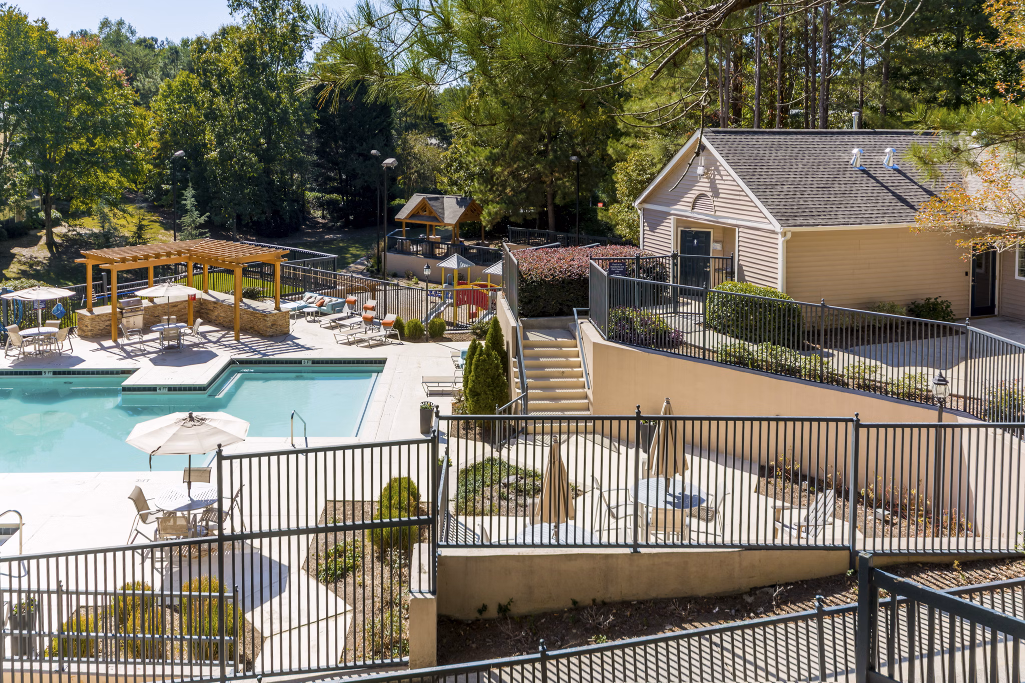 Scenic woodland view from Avana Woods luxury apartments balcony