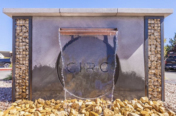 Circ Apartments: Welcome signage at luxury apartment community in urban setting