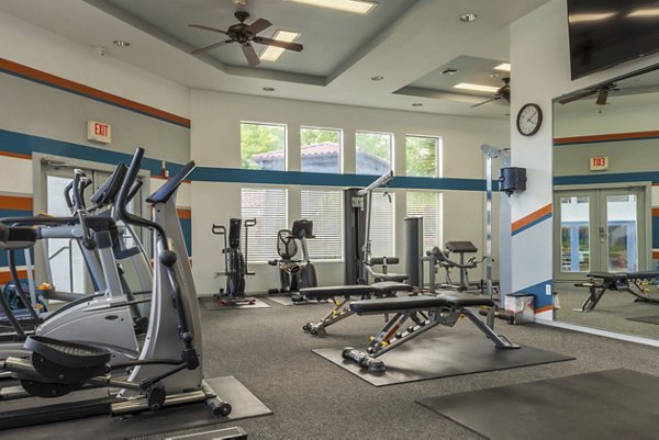 State-of-the-art fitness center with modern equipment at Circ Apartments