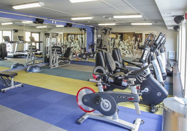 fitness center at The Paxon Apartments