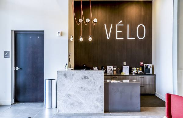 front desk lobby at Velo Apartments