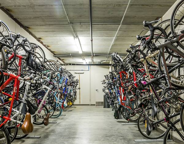 bike storage at Velo Apartments