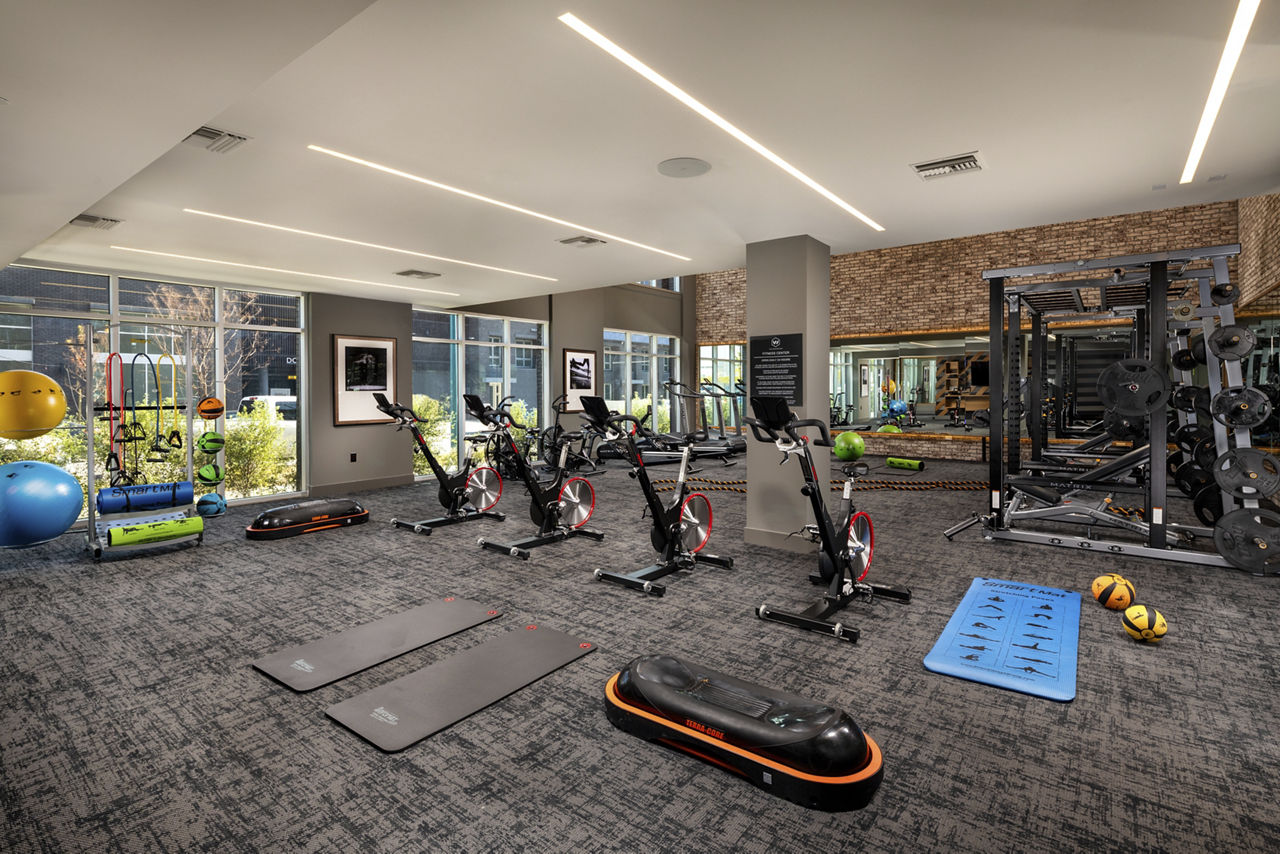 Gym at The Weddington Los Angeles