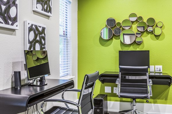 Spring Park Apartments: Modern business center with collaborative workspaces