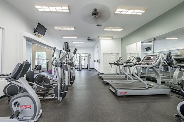 State-of-the-art fitness center with modern equipment at Mira Flores Apartments