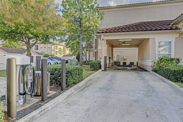 Car care station with modern facilities at Brisa at Shadowlake apartments