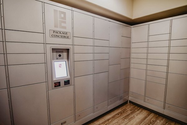 parcel package pickup locker at Finley at Fairfax Corner