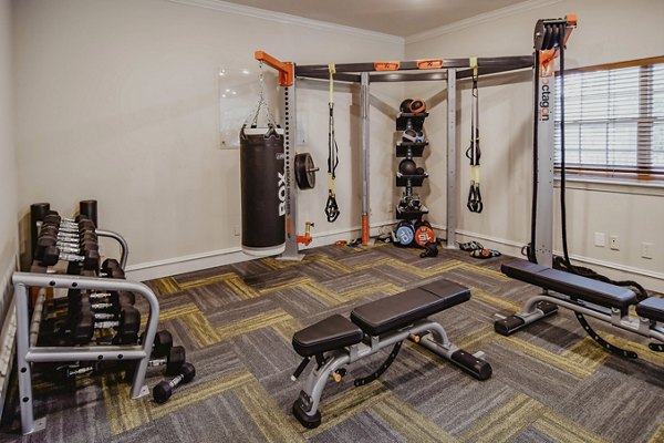 Fitness Center with modern gym equipment at Finley at Fairfax Corner luxury apartments