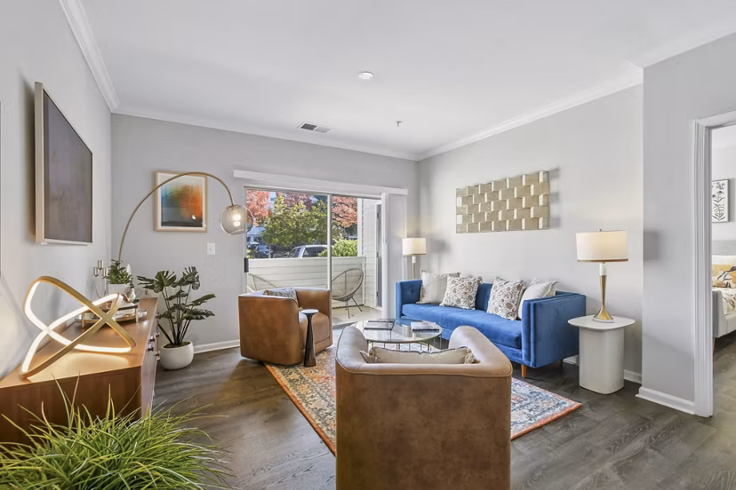 living room at Finley at Fairfax Corner Apartments