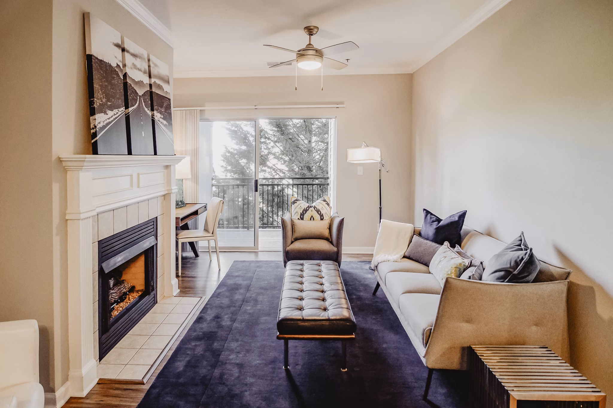 Modern living room with stylish furnishings at Finley at Fairfax Corner luxury apartments
