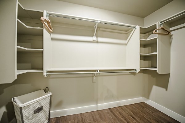 Spacious closet with ample storage space in Hardware Village Apartments