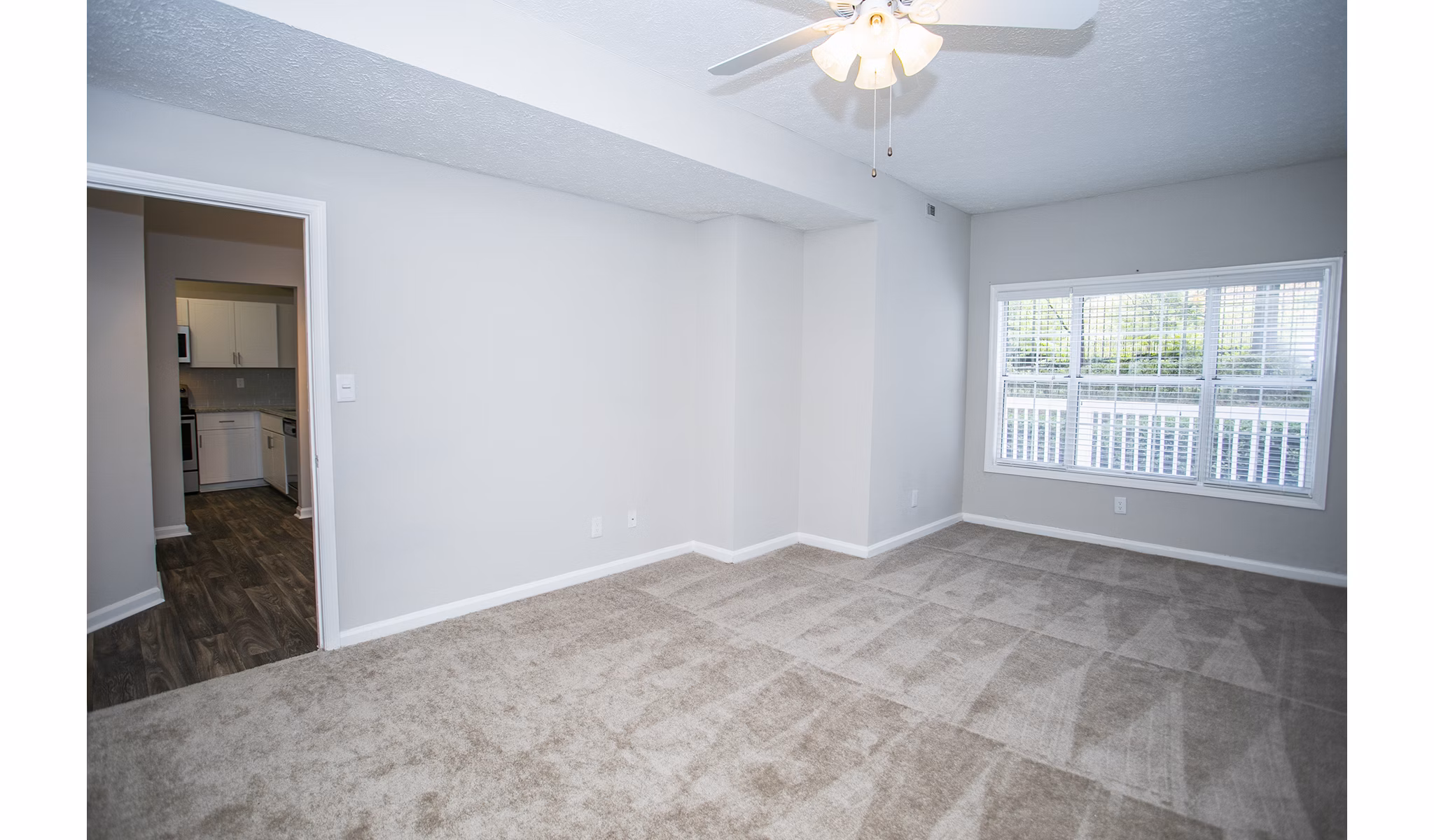 Cozy bedroom with modern decor at The Prato at Midtown Apartments