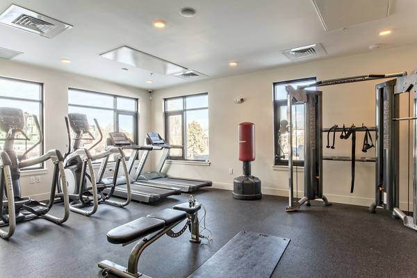 fitness center at DELO Apartments