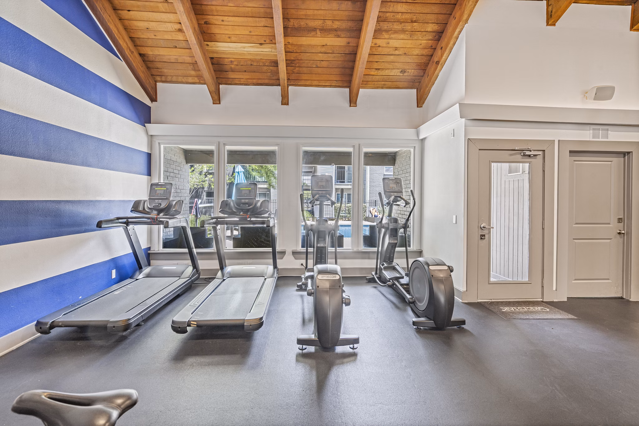 fitness center at Waterloo Flats Apartments