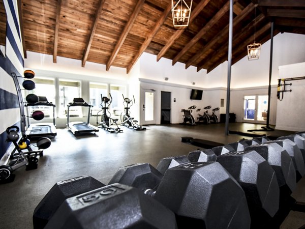 Fitness center with modern equipment at Waterloo Flats Apartments