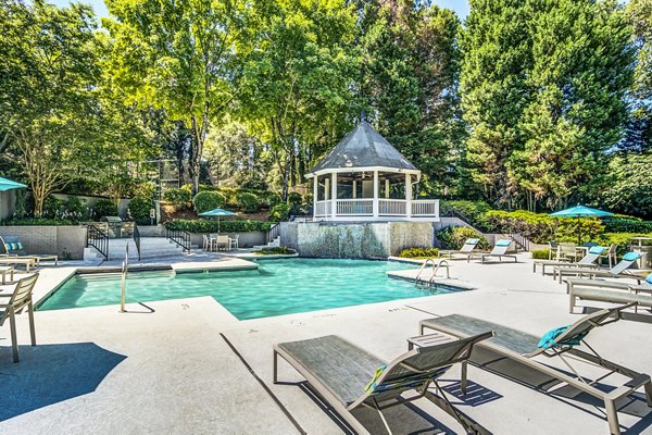 Rooftop pool with spacious sun deck at Junction at Vinings Apartments