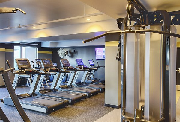 State-of-the-art fitness center at SOVA Apartments with modern equipment for luxury living