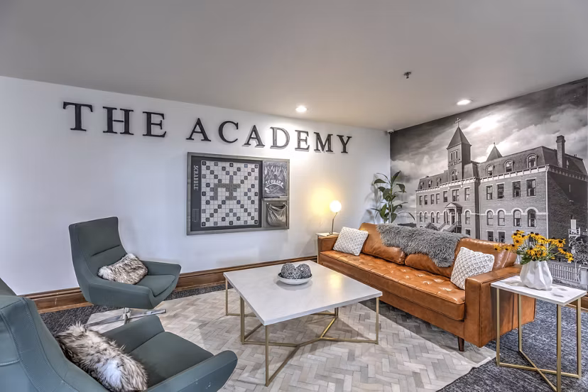clubhouse at The Academy Apartments