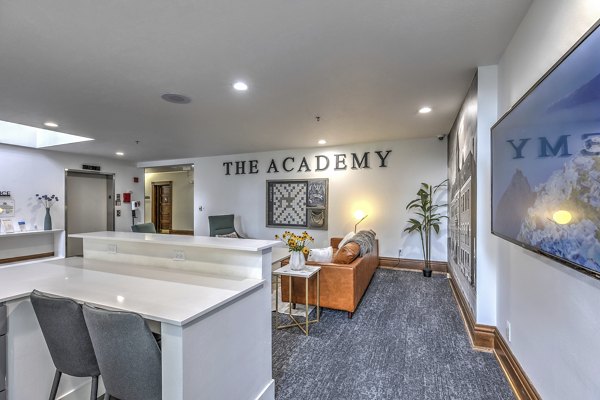 clubhouse hallway at The Academy Apartments