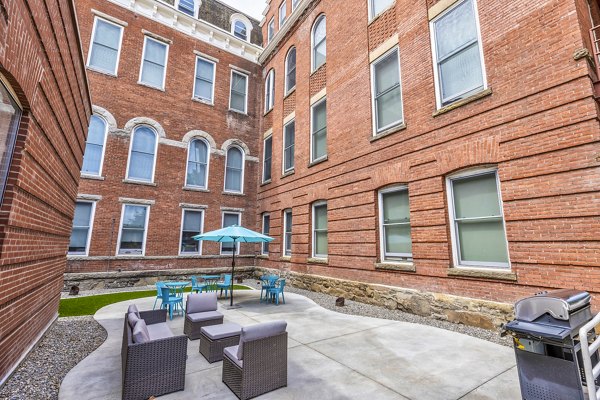 patio at The Academy Apartments