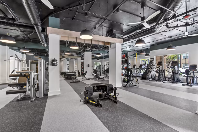 fitness center at Avana on Main Apartments 