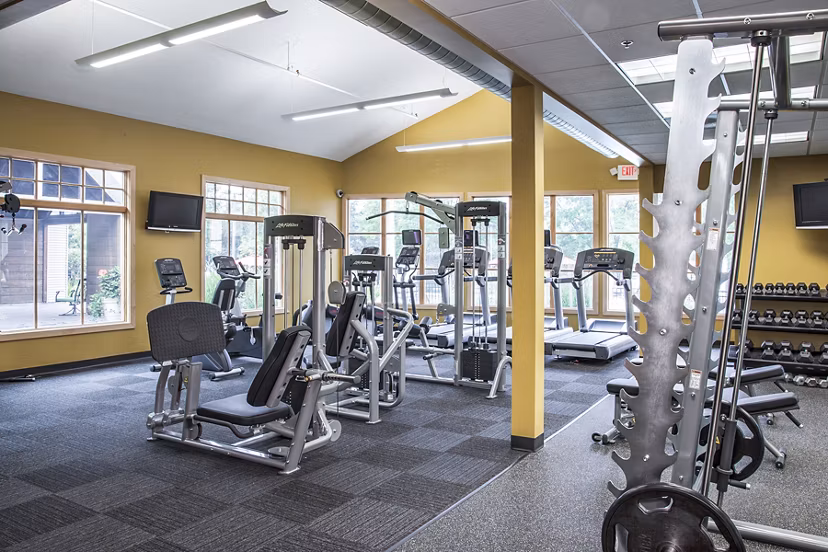 Modern fitness center with state-of-the-art equipment at Avana Southview Apartments