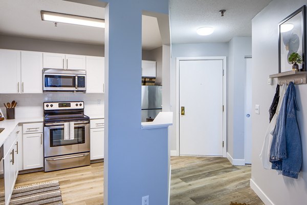 Modern kitchen with granite countertops at Avana Southview Apartments