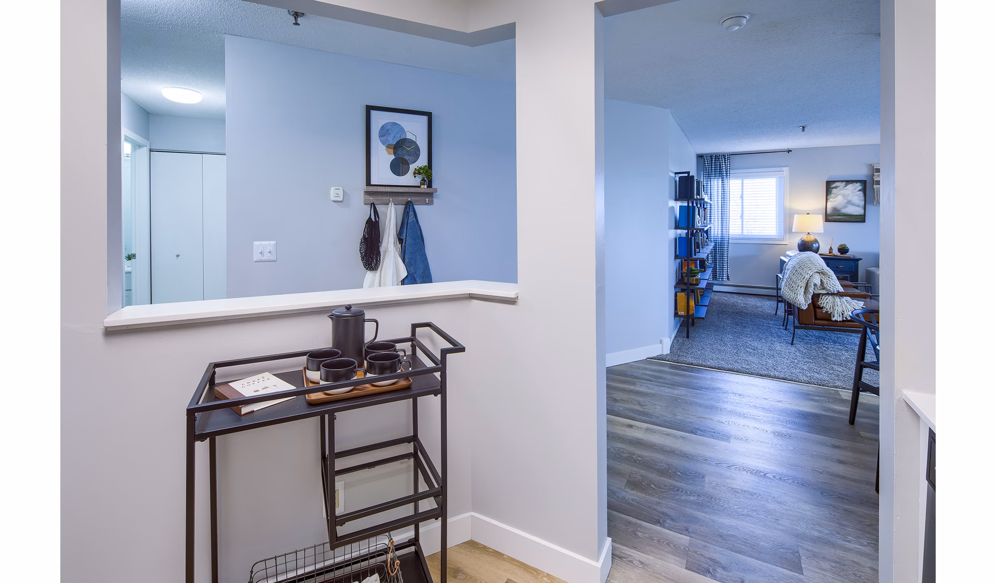 Modern kitchen with sleek countertops and stainless steel appliances at Avana Southview Apartments
