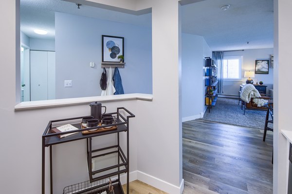 Modern kitchen with sleek countertops and stainless steel appliances at Avana Southview Apartments