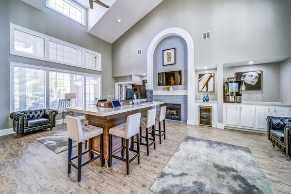 Clubhouse/lobby featuring modern dÃ©cor and cozy seating in Autumn Woods Apartments