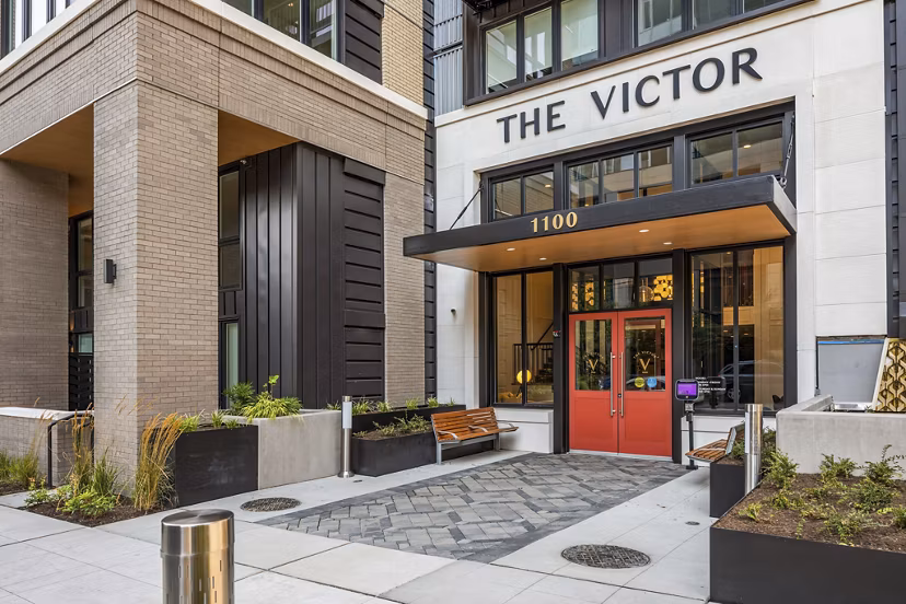 building/exterior at The Victor Apartments