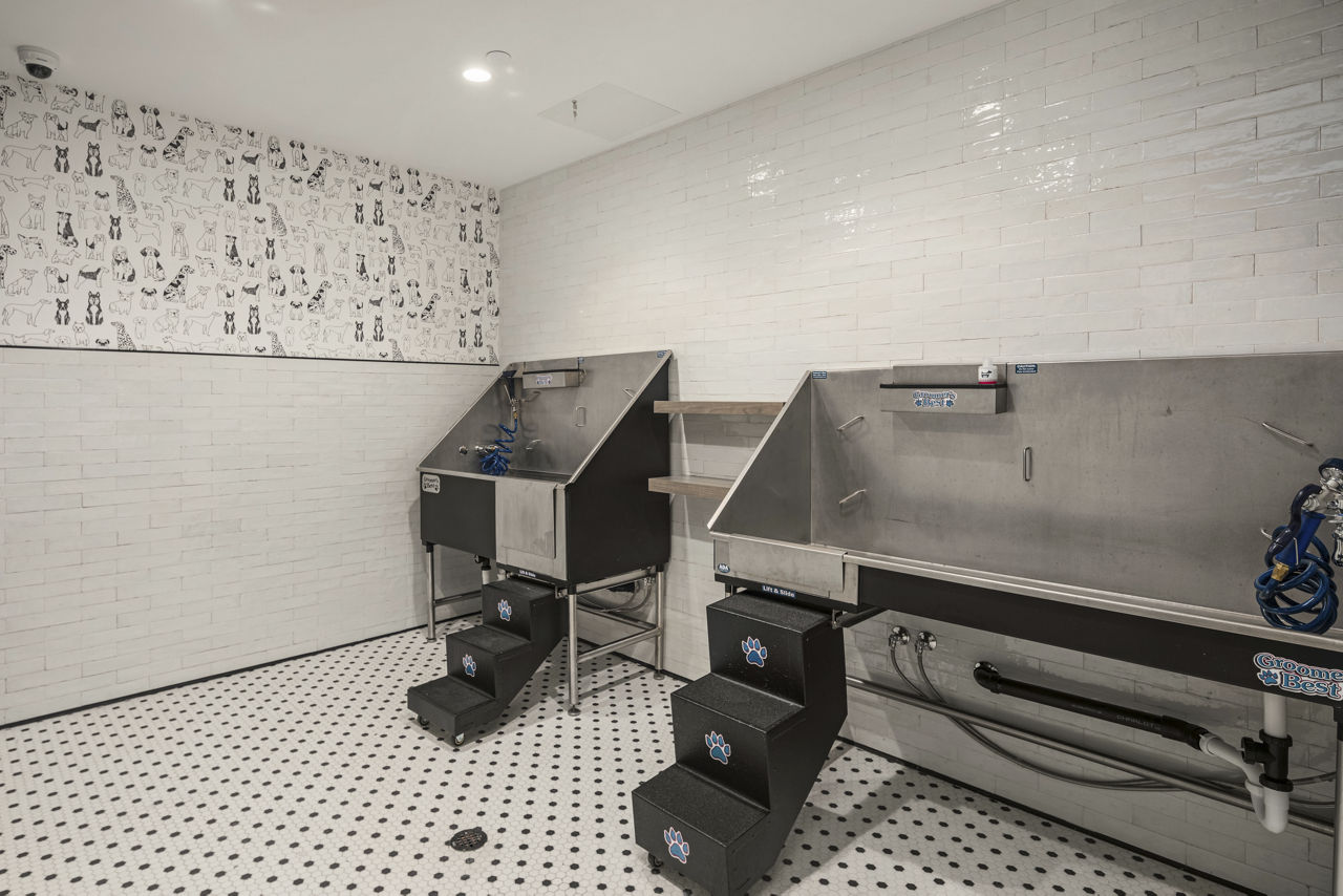 Pet wash at The Victor Apartments