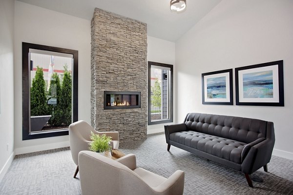 Clubhouse at Trio Pointe featuring luxury seating areas and contemporary design